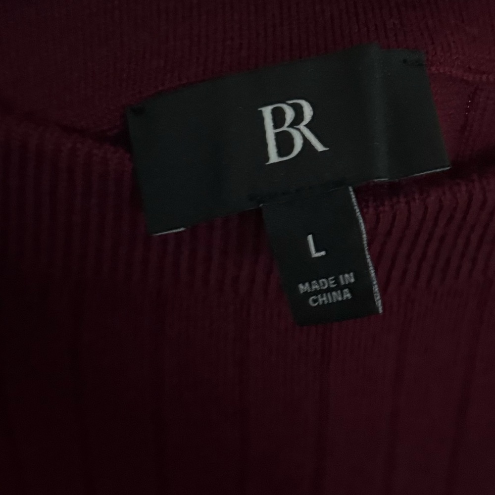 NEW Banana Republic 100% Extra Fine Merino Wool Dark Red Nezha Ribbed Midi Skirt - Picture 3 of 9